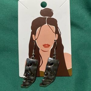 Abstract Silver Earrings